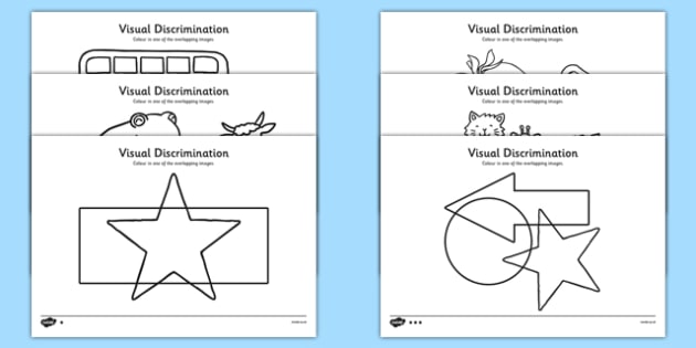 visual discrimination overlapping pictures colouring