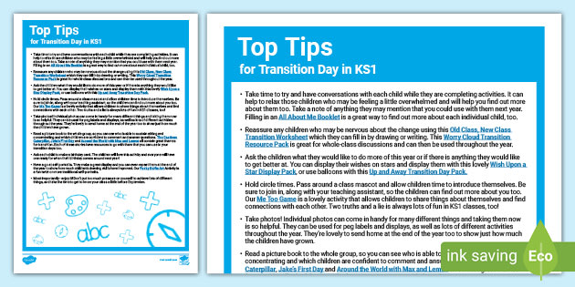 Tips　Ideas　Transition　Transition　KS1　KS1　Top　Day　Twinkl