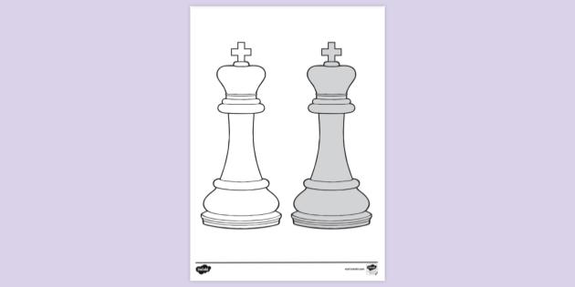 Chess coloring pages  Peças de xadrez, Páginas para colorir