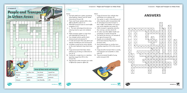 Transport Crossword Puzzles | twinkl.com.au