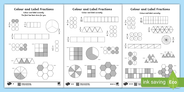 Fração - parte e inteiro- fração equivalente interactive worksheet