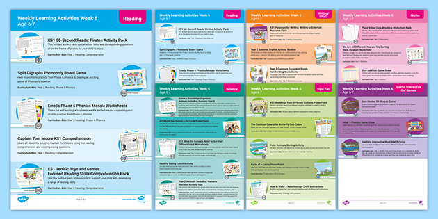 Weekly Learning Activities Week 6 Age 6-7 (teacher made)