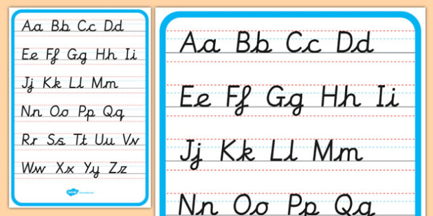 Victorian Modern Cursive Alphabet Chart