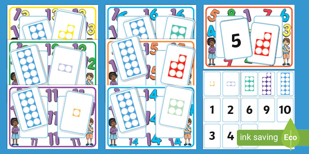 Building Numbers to 20 Number Shapes Matching Activity