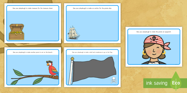 Pirate Playdough Mats - playdough, mats, word mats, creativity, activity