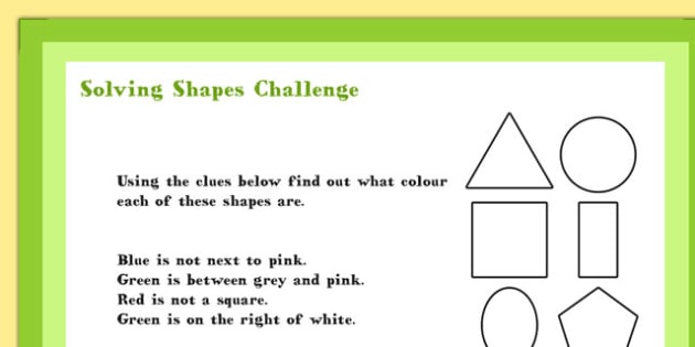 shape problem solving ks1