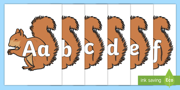 A-Z Alphabet on Red Squirrels (teacher made)