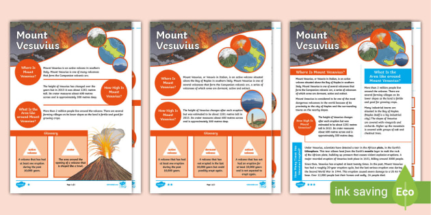 Mount Vesuvius Facts History Twinkl Teacher Made 9984