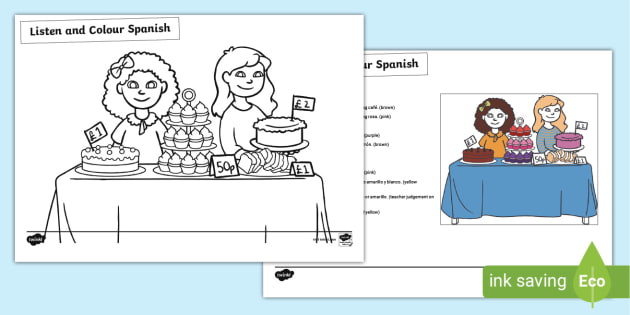 Listen and Colour Spanish Activity (Teacher-Made)