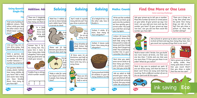 EYFS Maths ELG Home Learning Challenges Pack