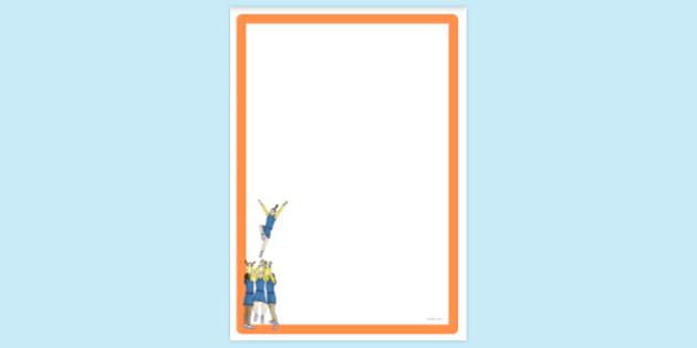 FREE! - Simple Blank Football Cheerleader Page Border | Page Borders