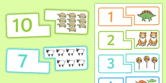 Counting Matching Puzzle - count, match, counting game, math