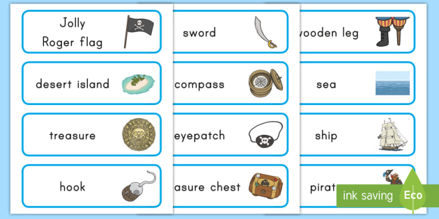 Pirate Word Cards (teacher made)