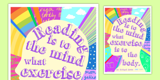 Reading is to the Mind Reading Quote Poster (Large)