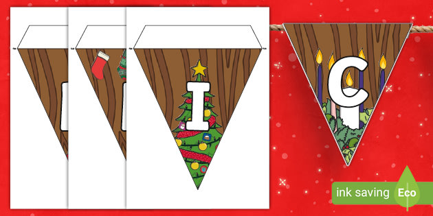 FREE! - Wooden Merry Christmas bunting - Christmas Decorations