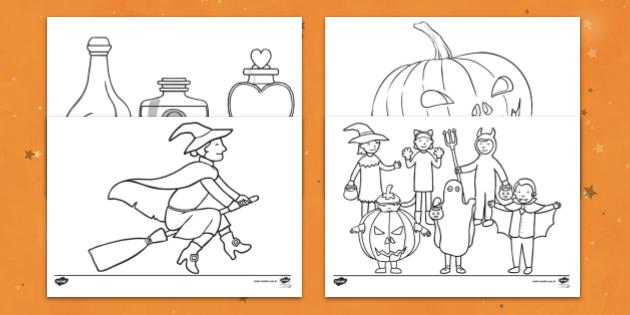 Desenhos gratuitos para colorir de gatos de Halloween para