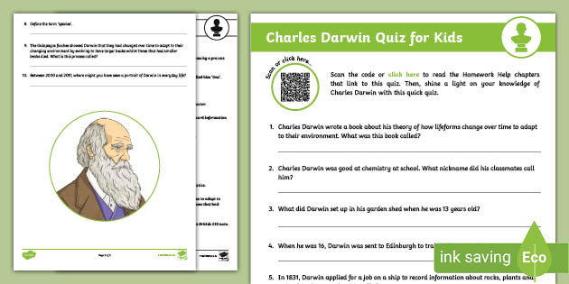 primary homework help charles darwin