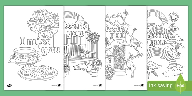 Missing You Mindfulness Colouring Pages Ages 7 11