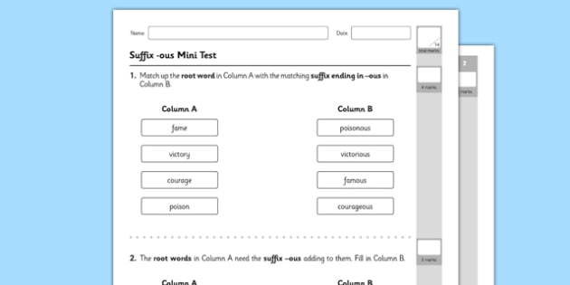 suffix-ous-mini-test-teacher-made