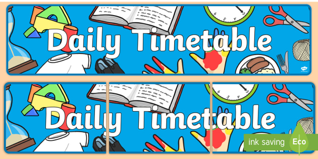 👉 Daily Timetable Display Banner - Visual Timetable Display Banner