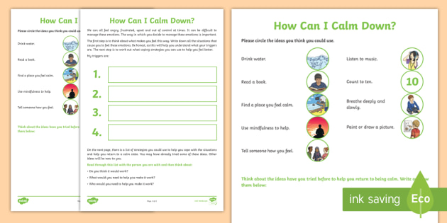* NEW * How Can I Calm Down? Activity Sheet - young people
