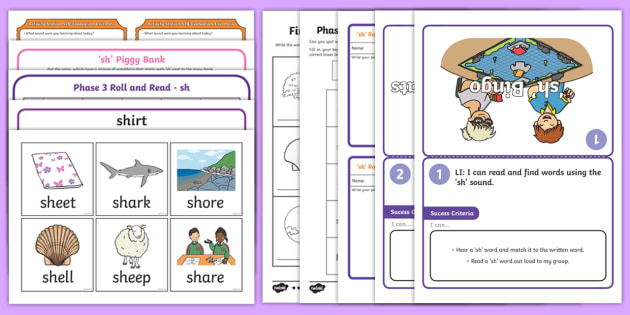 Phonics ‘sh’ Sound Activity Pack - CfE First Level Resources