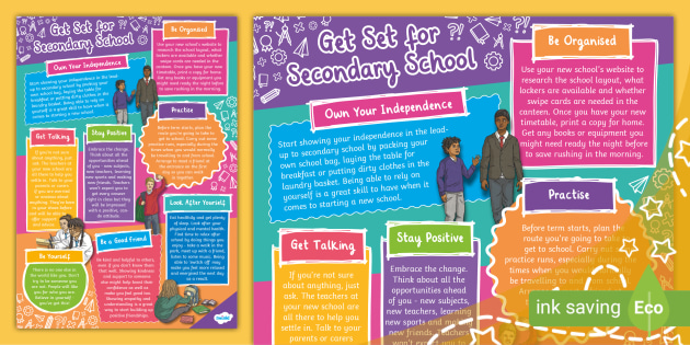 Transition to Secondary School: Top Tips for Children Poster