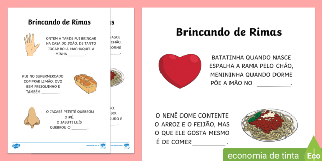 Jogo da Memória para alfabetização: Leitura e Rima Fácil