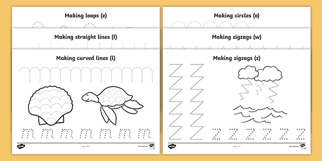 under the sea pencil control worksheets teacher made