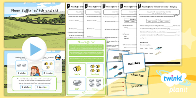 Planit Y1 Spag Lesson Pack Noun Suffix Es Ch And Sh