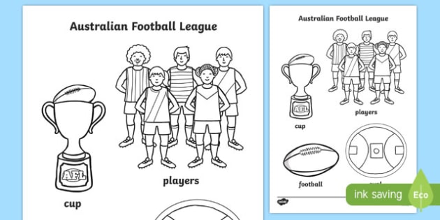 Australian Football League Colouring Sheets (teacher made)