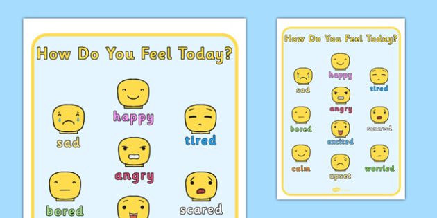 How Do You Feel Today Building Block People Emotions Chart