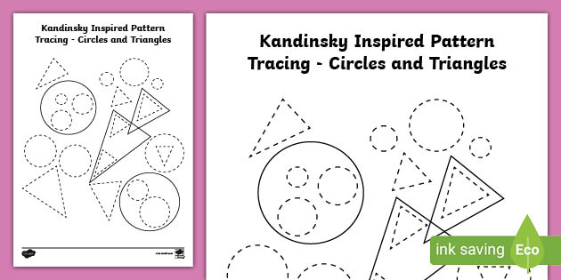 👉 Wassily Kandinsky-Inspired Pattern Tracing– Circles and Triangles