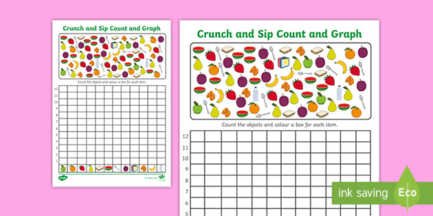 Crunch and Sip Count and Graph Worksheet (teacher made)