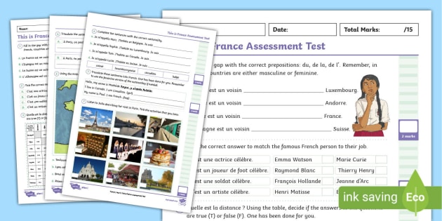 French: This is France: Year 6 Assessment Test