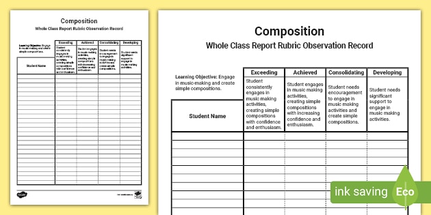 Composition Eylf Assessment Rubricguide To Making Judgement 4574