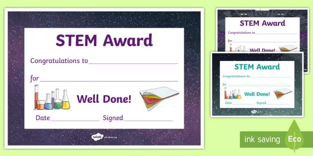 STEM Award Certificate (teacher made)
