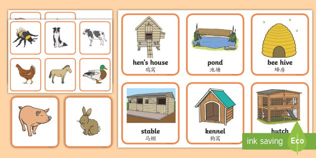 where-do-different-farm-animals-live-matching-activity-english-mandarin