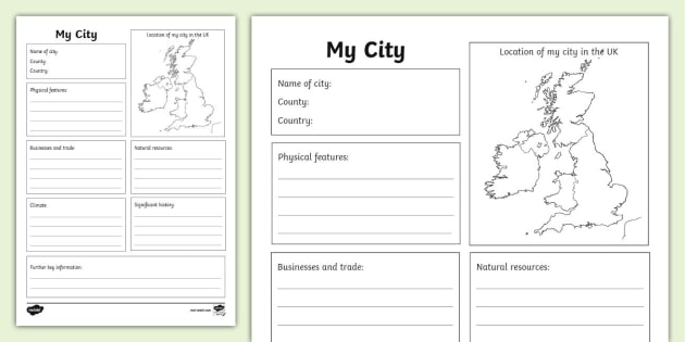 KS2 My City Editable Fact File (teacher made)