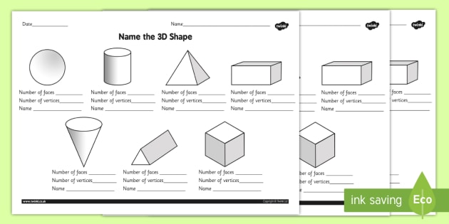 Name The 3d Shape Worksheet Worksheet Teacher Made