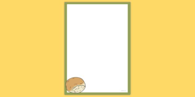 Simple Blank Bread Roll Page Border | Page Borders | Twinkl