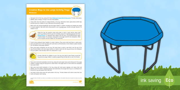 eyfs creative ways to use large activity trays