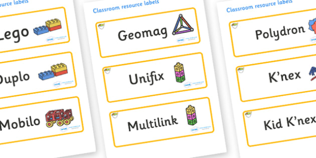 Free Fruit Themed Editable Construction Area Resource Labels