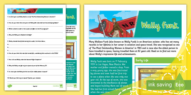 Year 6 Reading Comprehension - Biography (Ages 10 - 11)