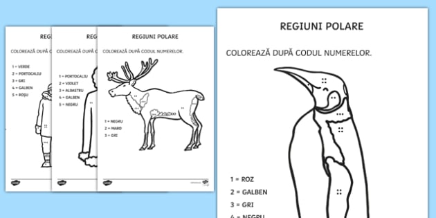 Regiuni Polare Colorează După Codul Numerelor