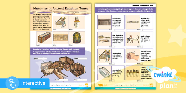 Interactive Pdf Home Learning History Lks2 Ancient Egypt Mummies