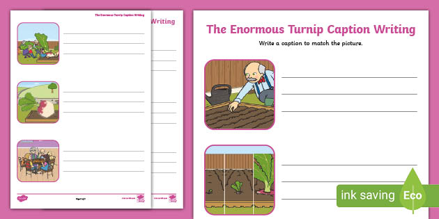 The Enormous Turnip Caption Writing Activity (teacher made)