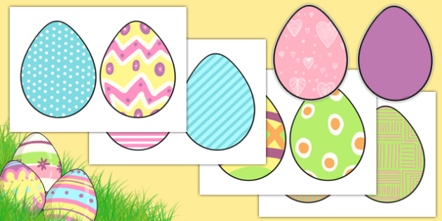 cutout patterned easter eggs teacher made