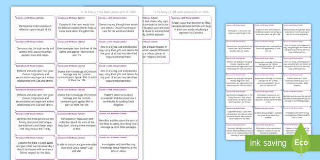 CfE Second Level Religious Education (Roman Catholic) Benchmark Assessment