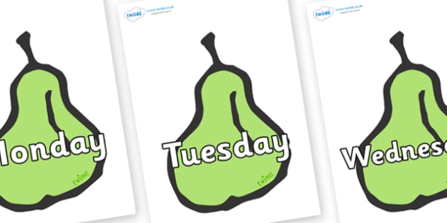 Days of the Week on Pears